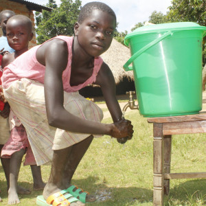 Sponsored child with a disability given opportunity to teach clean hand washing